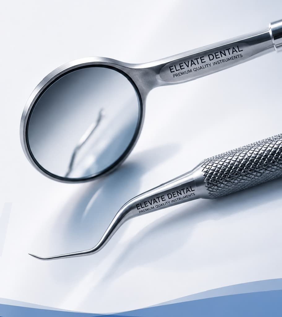 Precision dental instruments, mirror and scaler